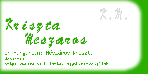 kriszta meszaros business card