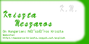 kriszta meszaros business card